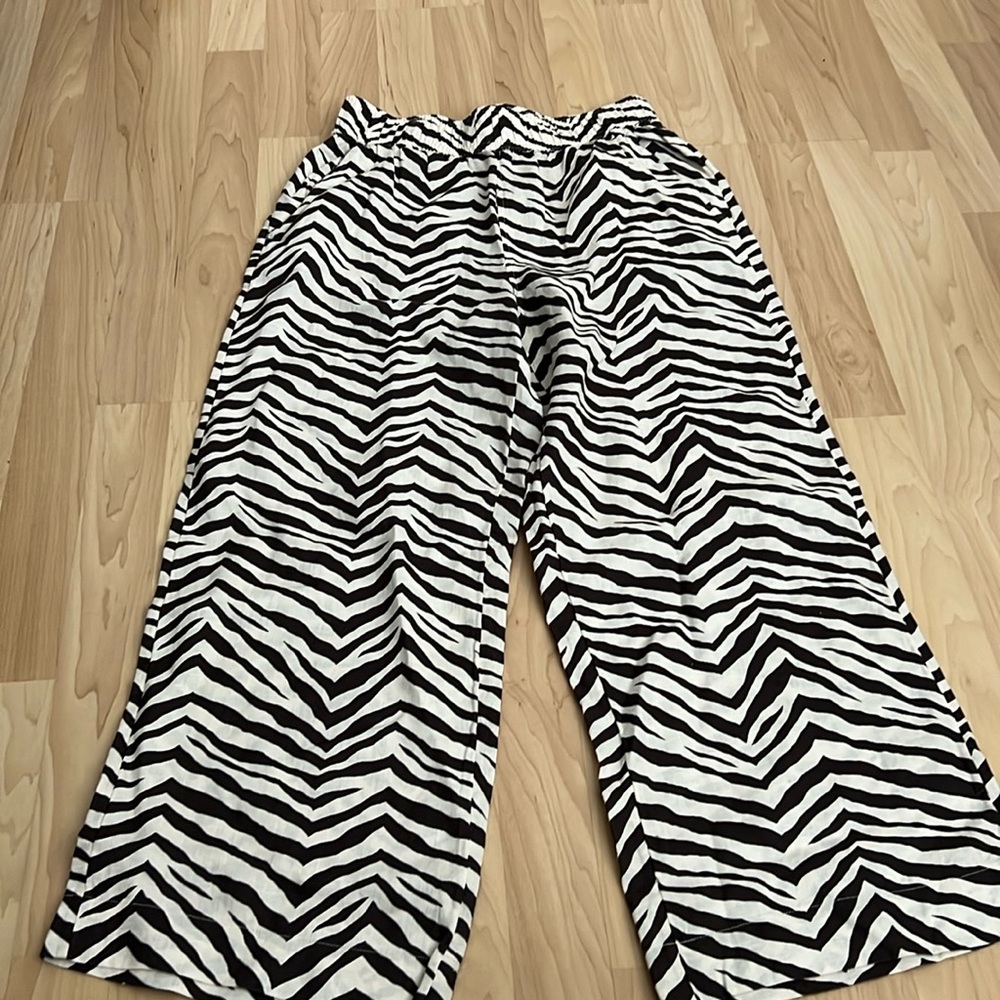 Zebra linen pant